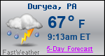 Weather Forecast for Duryea, PA