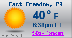 Weather Forecast for East Freedom, PA