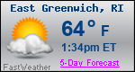 Weather Forecast for East Greenwich, RI