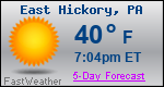 Weather Forecast for East Hickory, PA