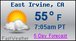 Weather Forecast for East Irvine, CA