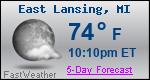 Weather Forecast for East Lansing, MI