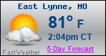 Weather Forecast for East Lynne, MO
