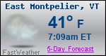 Weather Forecast for East Montpelier, VT