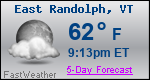 Weather Forecast for East Randolph, VT