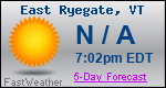 Weather Forecast for East Ryegate, VT