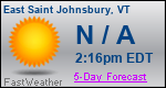 Weather Forecast for East Saint Johnsbury, VT