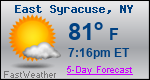 Weather Forecast for East Syracuse, NY