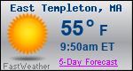 Weather Forecast for East Templeton, MA