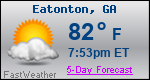 Weather Forecast for Eatonton, GA