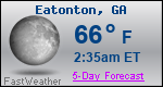 Weather Forecast for Eatonton, GA