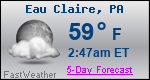 Weather Forecast for Eau Claire, PA