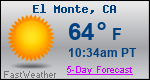 Weather Forecast for El Monte, CA
