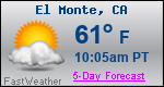 Weather Forecast for El Monte, CA