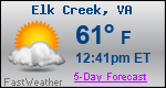 Weather Forecast for Elk Creek, VA