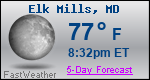 Weather Forecast for Elk Mills, MD