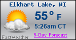 Weather Forecast for Elkhart Lake, WI