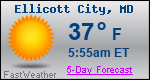 Weather Forecast for Ellicott City, MD