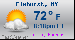 Weather Forecast for Elmhurst, NY