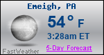 Weather Forecast for Emeigh, PA