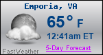 Weather Forecast for Emporia, VA