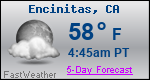 Weather Forecast for Encinitas, CA