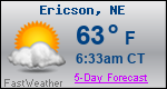 Weather Forecast for Ericson, NE