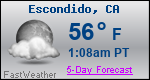 Weather Forecast for Escondido, CA