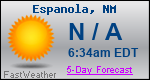 Weather Forecast for EspaÃ±ola, NM