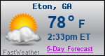 Weather Forecast for Eton, GA