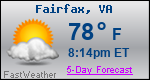 Weather Forecast for Fairfax, VA