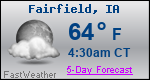 Weather Forecast for Fairfield, IA