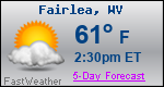 Weather Forecast for Fairlea, WV