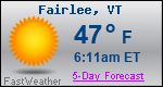 Weather Forecast for Fairlee, VT