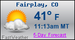 Weather Forecast for Fairplay, CO