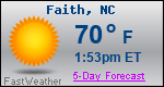 Weather Forecast for Faith, NC
