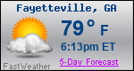 Weather Forecast for Fayetteville, GA