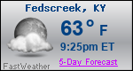 Weather Forecast for Fedscreek, KY