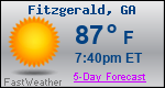 Weather Forecast for Fitzgerald, GA