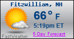 Weather Forecast for Fitzwilliam, NH