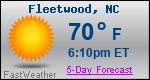 Weather Forecast for Fleetwood, NC