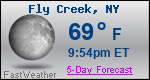 Weather Forecast for Fly Creek, NY
