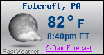 Weather Forecast for Folcroft, PA