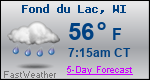 Weather Forecast for Fond du Lac, WI