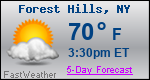 Weather Forecast for Forest Hills, NY