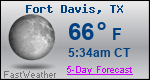 Weather Forecast for Fort Davis, TX