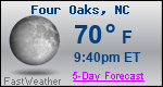 Weather Forecast for Four Oaks, NC