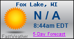 Weather Forecast for Fox Lake, WI