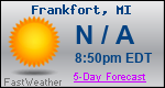 Weather Forecast for Frankfort, MI