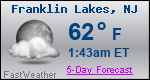 Weather Forecast for Franklin Lakes, NJ
